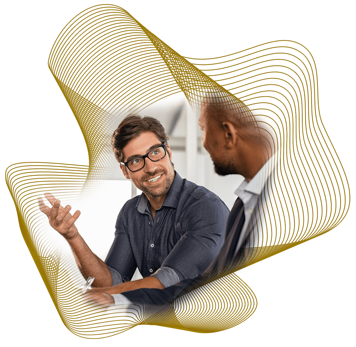 Person engaging in conversation with a professional